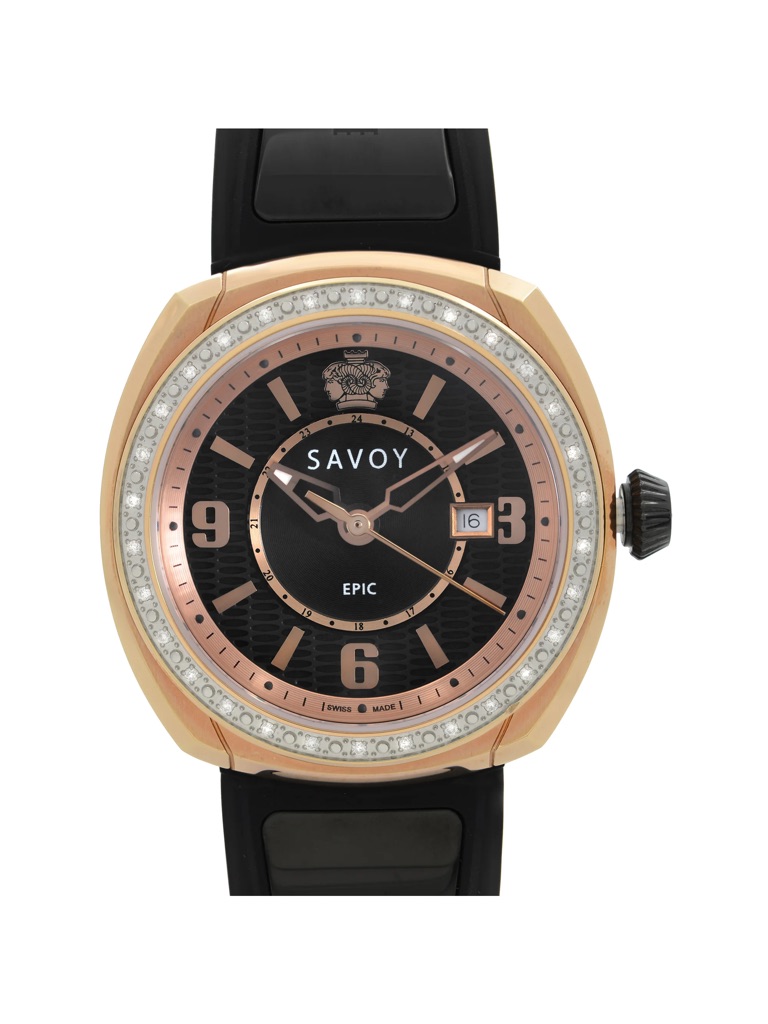 Savoy Epic 36mm Diamond Black Dial Quartz Ladies Watch Model G4004j